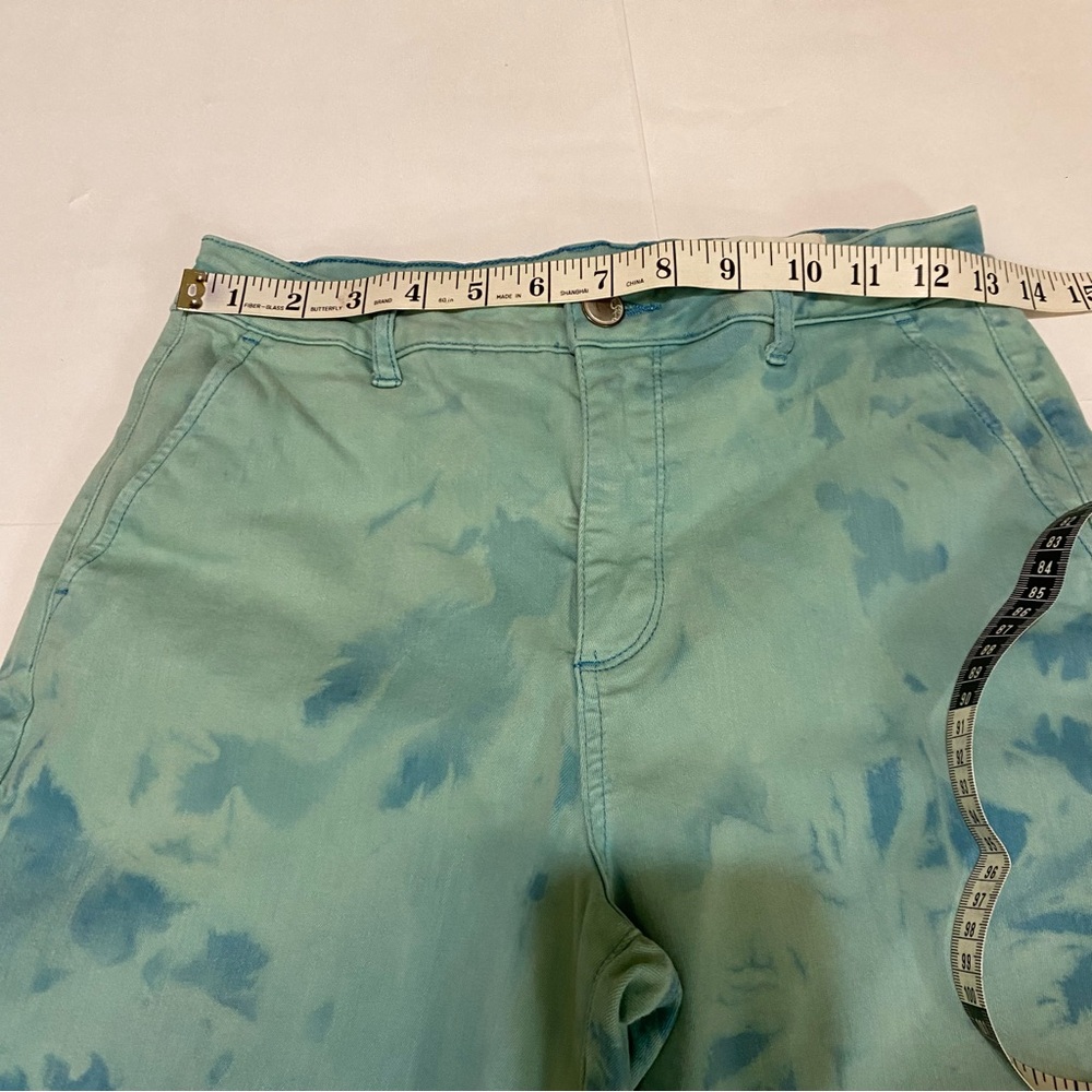 Cosmic Blue Love Green Tie-Dye Wide-Leg Pants - Picture 5 of 9